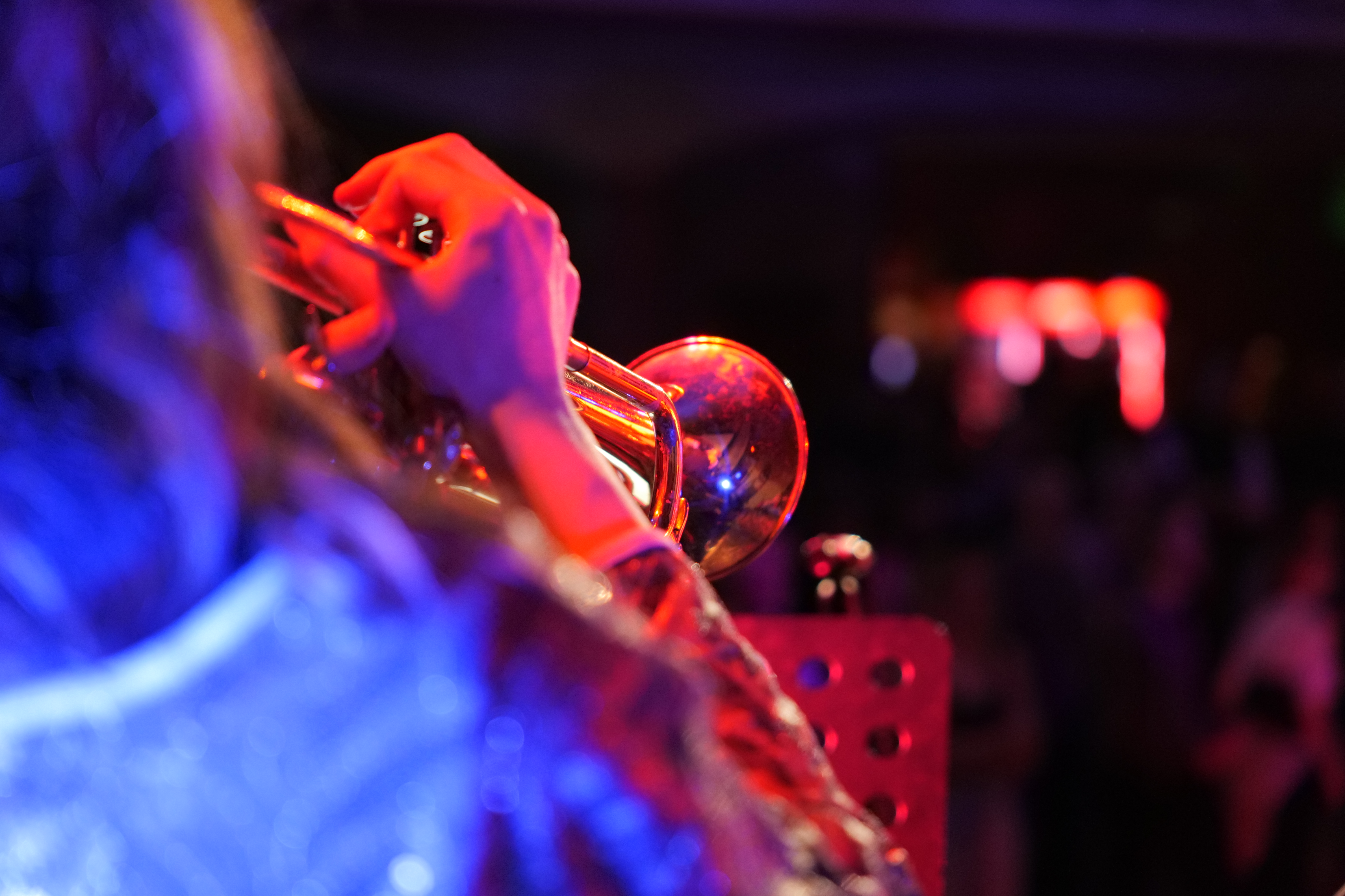 Trumpet player close-up